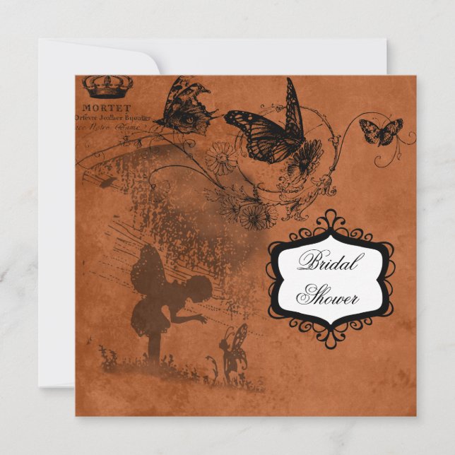 Convite Chá de panela feericamente do casamento do jardim (Frente)