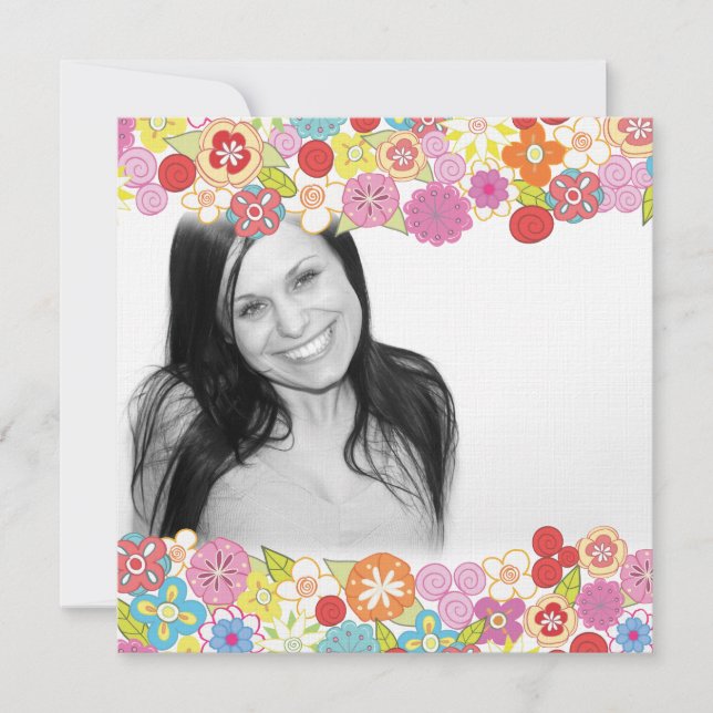 Convite Chá de panela feito sob encomenda floral bonito (Frente)