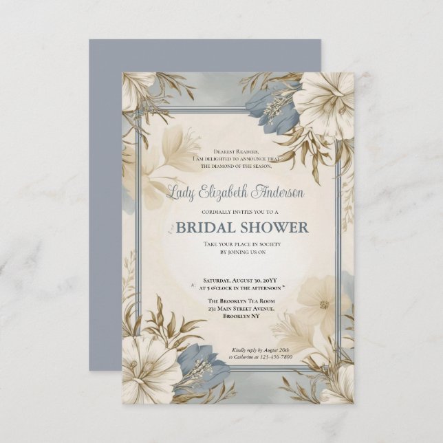 Convite chá de panela, festa do castelo francês (Frente/Verso)