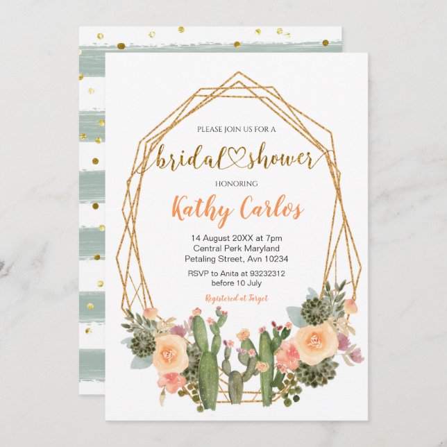 Convite Chá de panela Fiesta mexicano (Frente/Verso)