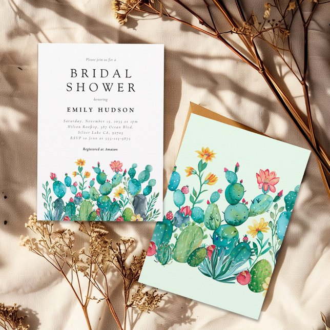 Convite Chá de panela Fiesta Mexicano Cactus (Criador carregado)