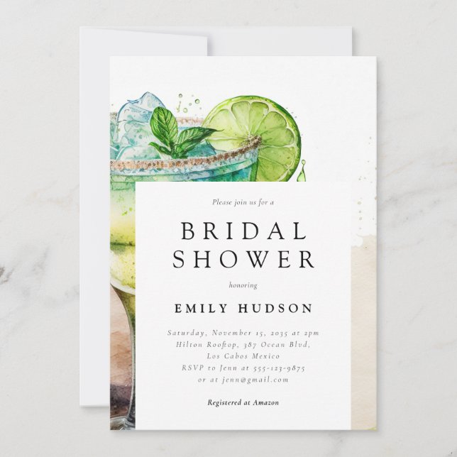 Convite Chá de panela Fiesta Watercolor (Frente)