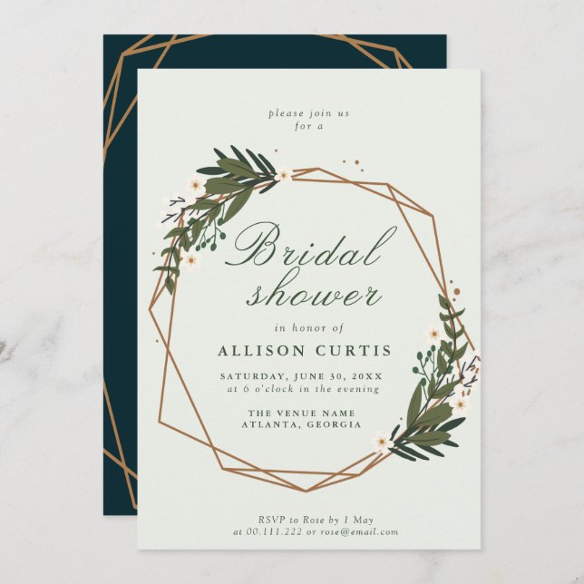 Convite chá de panela floral (Frente/Verso)