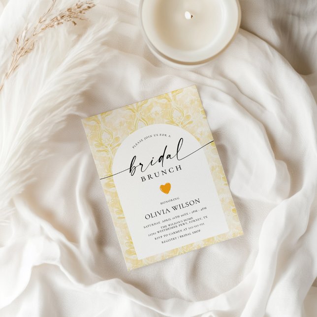 Convite Chá de panela Floral Amarelo-Manteiga (Criador carregado)