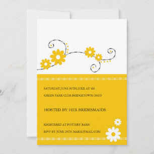 Convite Chá de panela Floral Amarelo Moderno  
