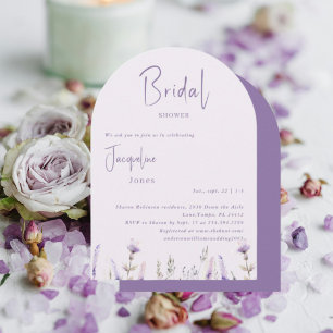 Convite Chá de panela Floral Arranhado lavanda