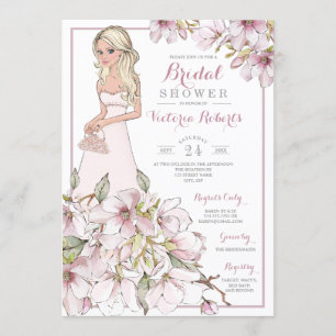 Convite Chá de panela Floral Blonde Bride