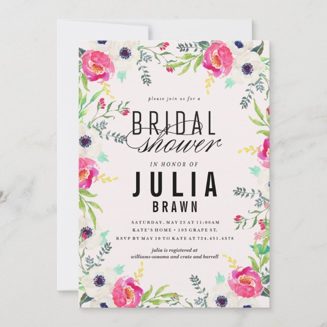 Convite Chá de panela FLORAL BOÉMIO (Frente)