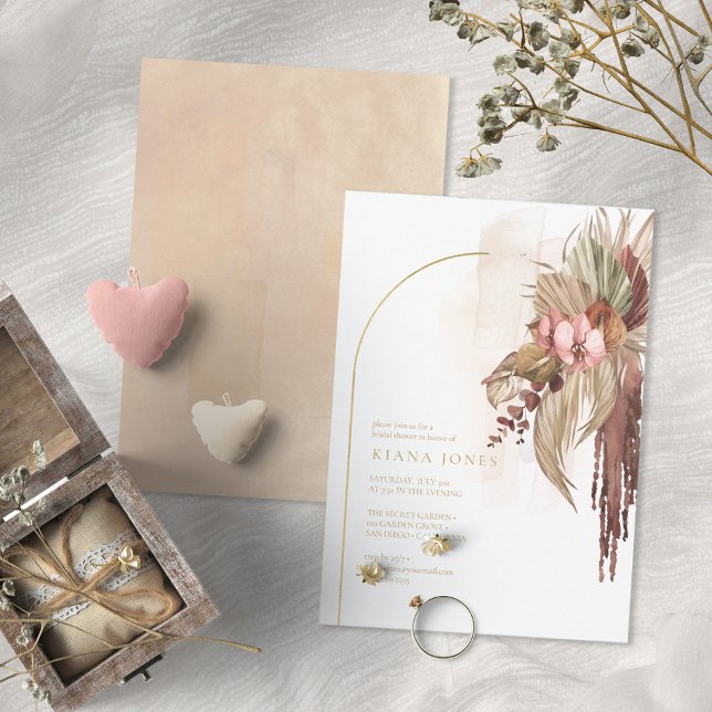 Convite Chá de panela Floral Boho Oasis ID959 (Criador carregado)