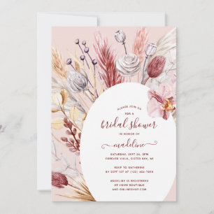 Convite Chá de panela Floral Boho Pampas Grass