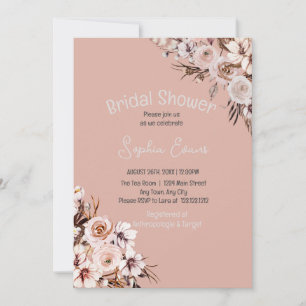 Convite Chá de panela Floral Boho Tan bonito