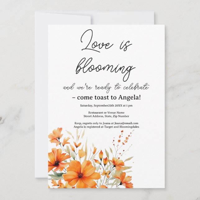 Convite Chá de panela Floral Boho Terracotta (Frente)