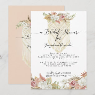 Convite Chá de panela Floral Boho Tropical Pampas Grass