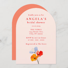 Convite Chá de panela Floral Bold Poppy