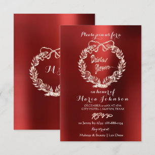 Convite Chá de panela Floral Borgonha Rosa Rosa