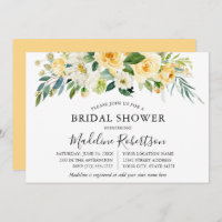 Chá de panela Floral Branco Amarelo de Aquarela