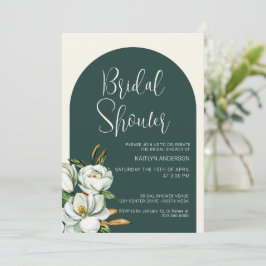 Convite Chá de panela Floral Branco de Arco Verde