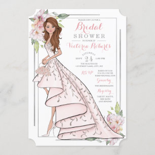 Convite Chá de panela Floral Bride Ilustrado