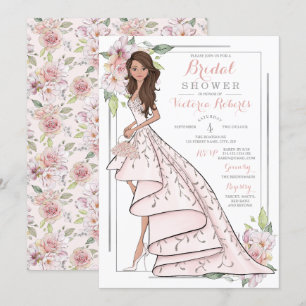 Convite Chá de panela Floral Brunette