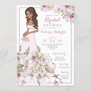 Convite Chá de panela Floral Brunette Bride
