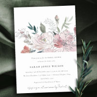 Chá de panela Floral Chic Dusky Blush Watercolor