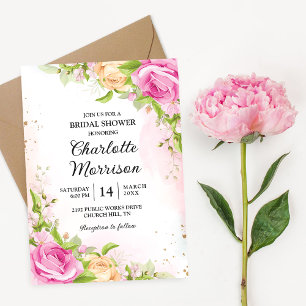 Convite Chá de panela Floral Chic Floral Moderno Elegante