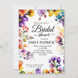 Convite Chá de panela Floral Colorida