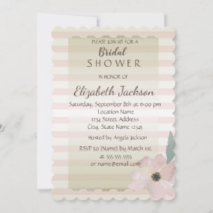 Convite Chá de panela Floral com Tiras Elegante