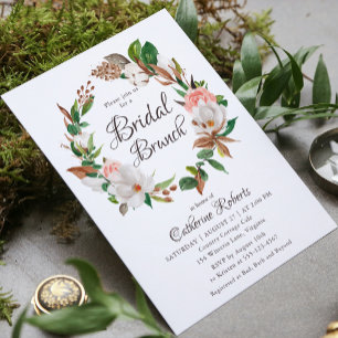 Convite Chá de panela Floral Cor de Água Pink Brunch