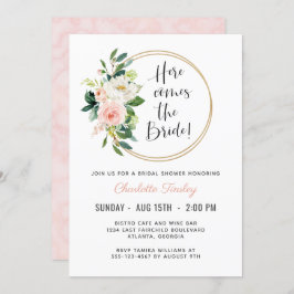 Convite Chá de panela Floral Cor-de-rosa
