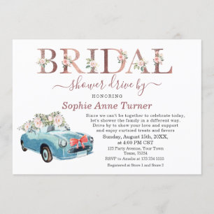 Convite Chá de panela Floral Cor-De-Rosa Antigo Movido Po