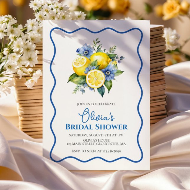 Convite Chá de panela floral da Dolce Vita Lemon (Criador carregado)