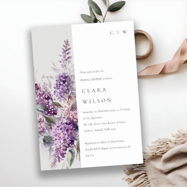 Convite Chá de panela Floral de Algodão Verde Lilac (Criador carregado)