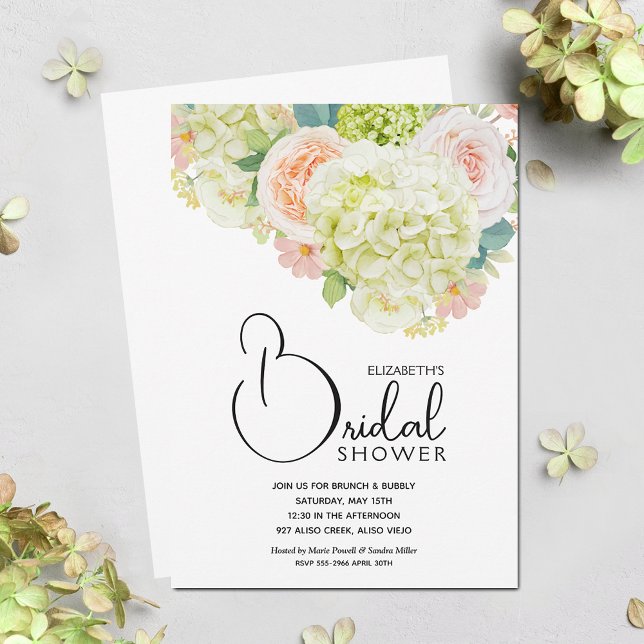 Convite Chá de panela Floral de Aquarela (Watercolor Floral Bridal Shower Invitations)