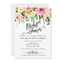 Chá de panela Floral de Aquarela Caligráfica