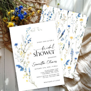 Convite Chá de panela Floral de Boho Amarelo Dusty