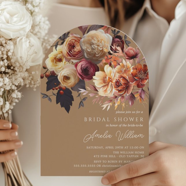 Convite Chá de panela Floral de Boho Autumn (Criador carregado)
