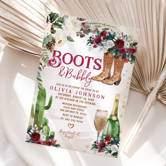Convite Chá de panela Floral de Boots & Bubbles (Criador carregado)