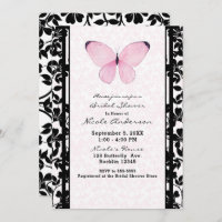 Chá de panela Floral de Borboleta Preta e Rosa