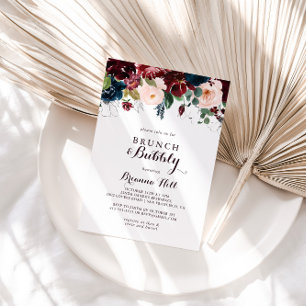 Convite Chá de panela Floral de Brunch e Borracha