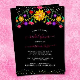 Convite Chá de panela Floral de Fiesta Mexicano