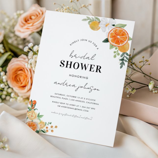 Convite Chá de panela Floral de Flor de Citrus (Criador carregado)