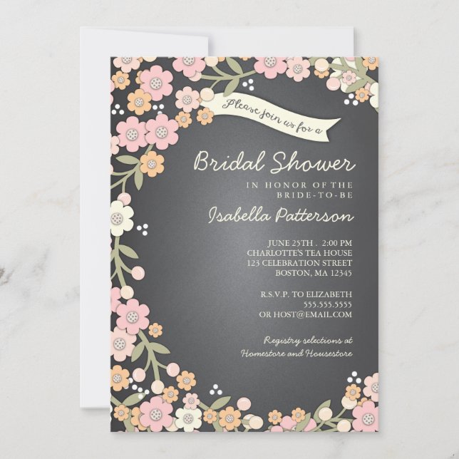 Convite Chá de panela Floral de Fora do Jardim (Frente)