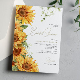 Convite Chá de panela floral de girassol elegante