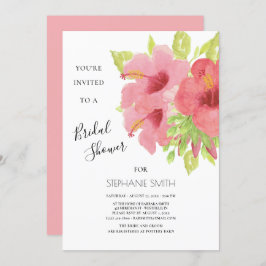 Convite Chá de panela Floral de Hibiscus Rosa