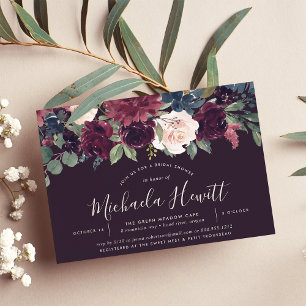 Convite Chá de panela Floral de Inverno com Flor de Flor