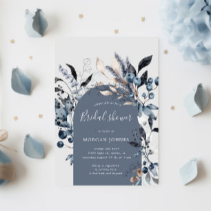 Convite chá de panela floral de inverno congelado