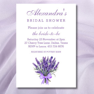 Convite Chá de panela Floral de Lavanda Elegante