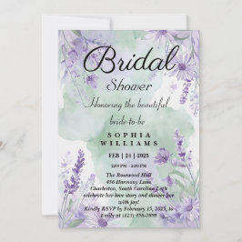Convite Chá de panela Floral de Lavanda Elegante