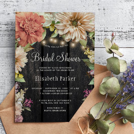 Convite Chá de panela floral de madeira russa